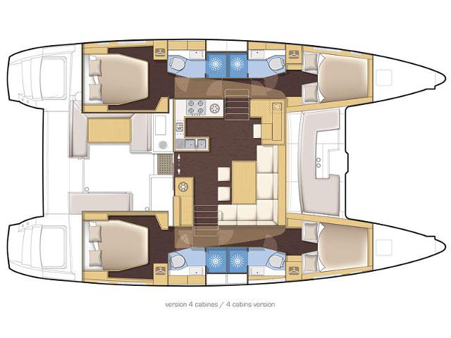 Book yachts online - catamaran - Lagoon 450F - Mon Diamant - rent