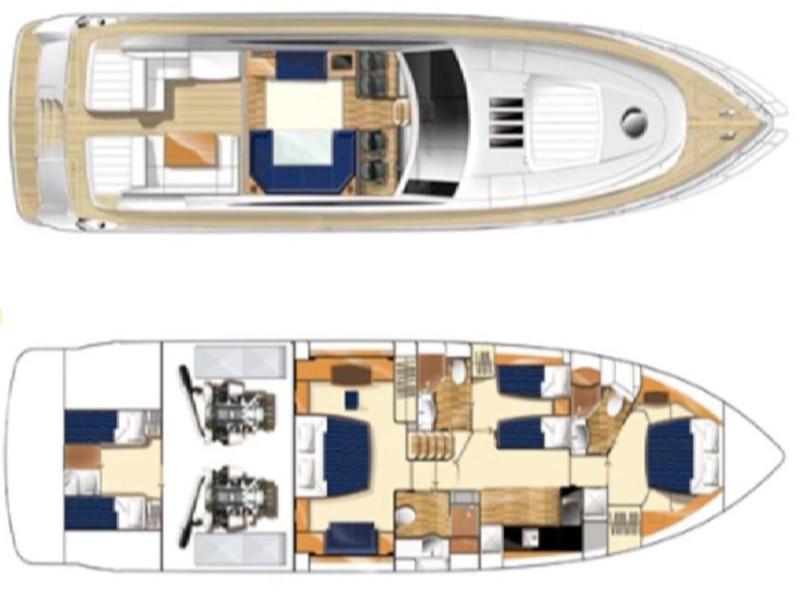Book yachts online - motorboat - Princess V70 - Noble Beauty - rent
