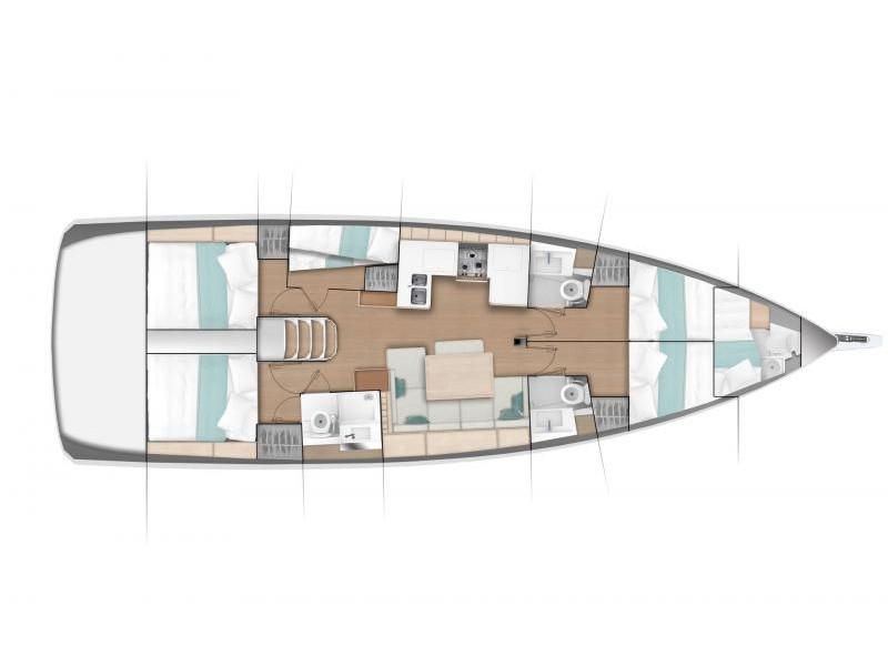 Book yachts online - sailboat - Sun Odyssey 490 (5 cab/3 wc) - Aqua Fun - rent