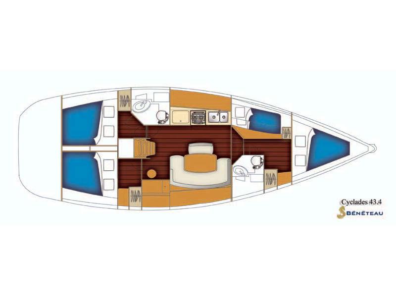 Book yachts online - sailboat - Beneteau Cyclades 43.4 - TIGRIS - rent