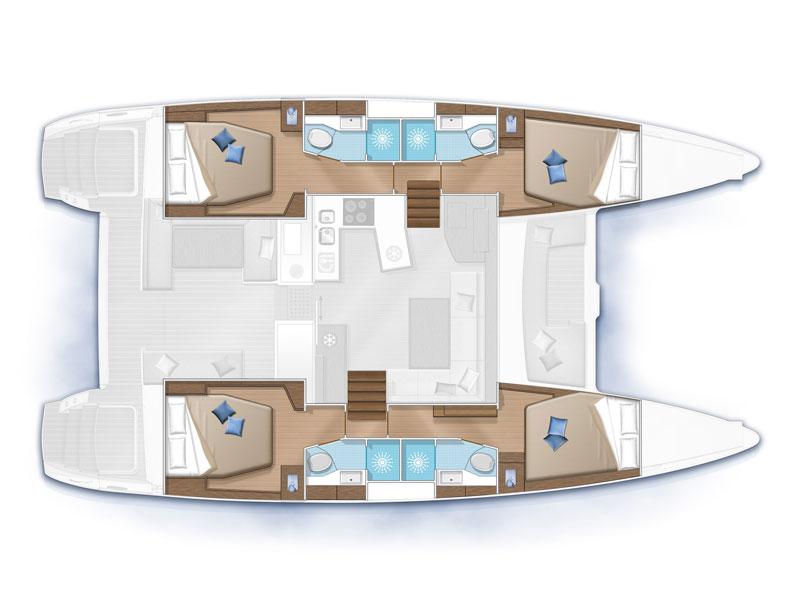 Book yachts online - catamaran - Lagoon 450  Flybridge - Albachiara - rent