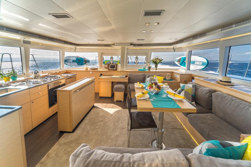 Book yachts online - catamaran - Lagoon 560 S2 (2016) equipped with generator, AC (saloon+cabins), water maker, ice maker, microwave oven, dishwasher, underwater lights, 2 X S.U.P. , water ski &amp; tube, 8 snorkel. sets - PURA VIDA - rent