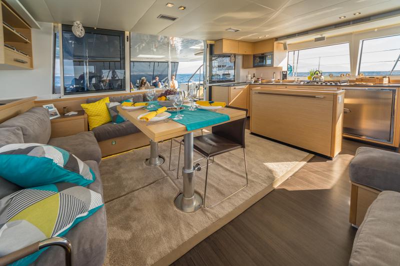 Book yachts online - catamaran - Lagoon 560 S2 (2016) equipped with generator, AC (saloon+cabins), water maker, ice maker, microwave oven, dishwasher, underwater lights, 2 X S.U.P. , water ski &amp; tube, 8 snorkel. sets - PURA VIDA - rent
