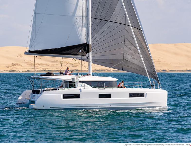 Book yachts online - catamaran - Lagoon 46 (2022) equipped with a/c (salon + cabins), generator, ice maker, 2x SUP - ACTIVE CRUISES - rent