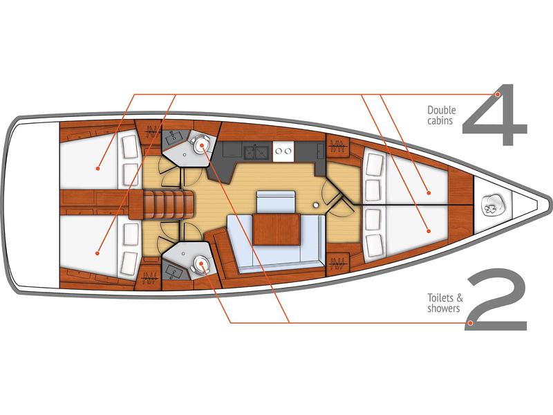 Book yachts online - sailboat - Oceanis 45 (4 cabs) - CANCAN - rent