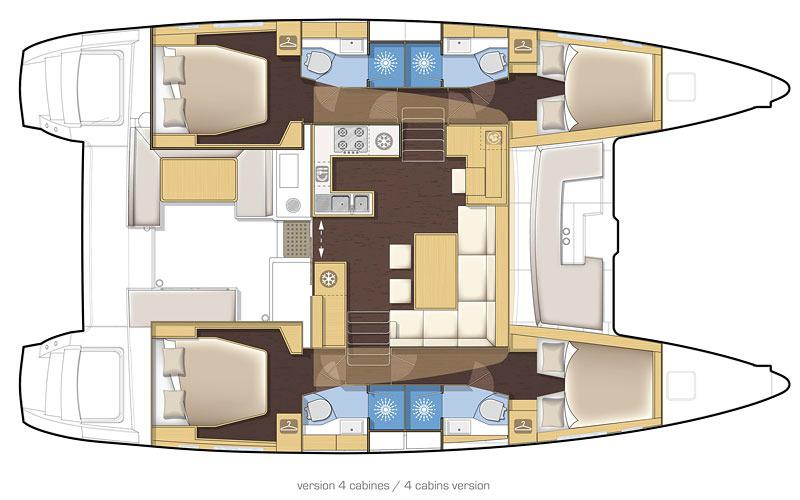 Book yachts online - catamaran - Lagoon 450 Fly A/C &amp; GEN - NEMESIS - rent