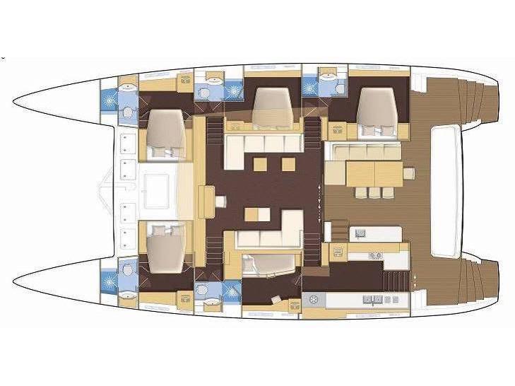 Book yachts online - catamaran - Lagoon 620 (10+3) - The Sun (TOR) (5 cab + 3 crew) (AC, WM, Generator, Inverter, Tender Lift) - rent