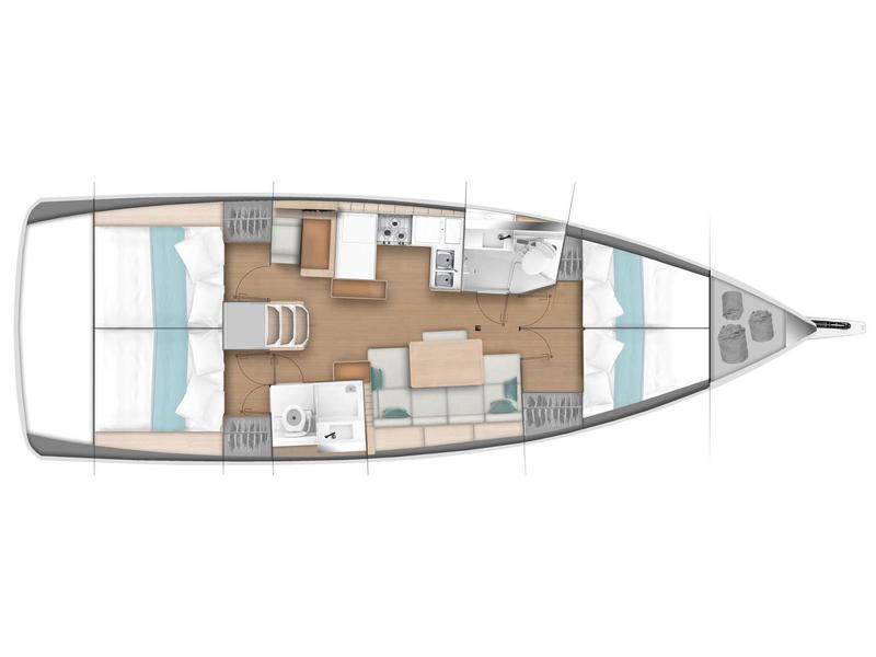 Book yachts online - sailboat - Sun Odyssey 440 - 4 Cabins - Happy Day - rent