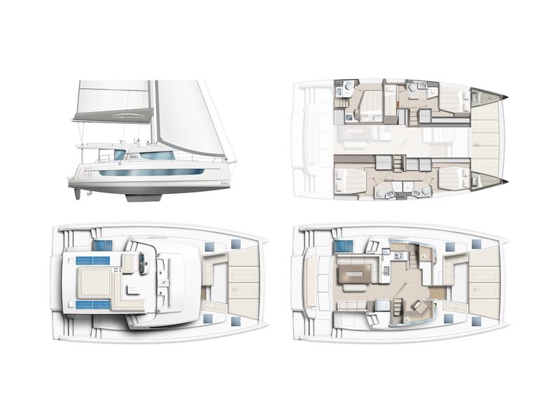 Book yachts online - catamaran - Bali 4.6 (5+2 cab) - Chillout - rent