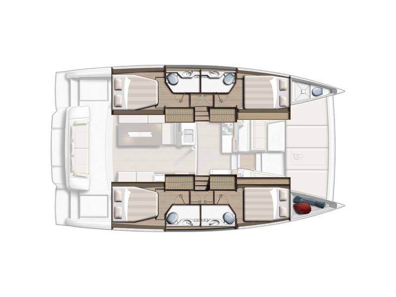 Book yachts online - catamaran - Bali 4.2 - Kos 42.6 / Model 2022! With AC, WM, generator, solar panels, hydraulic gangway &amp; electric WC - rent