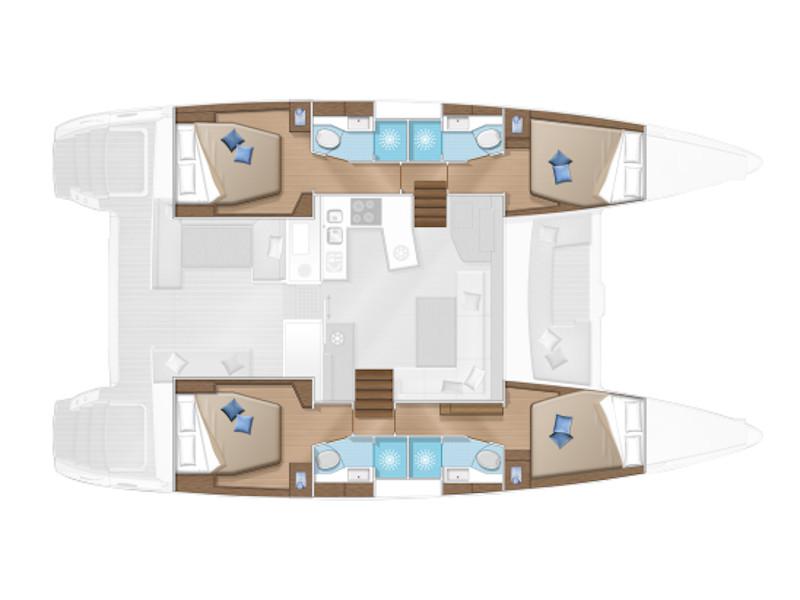 Book yachts online - catamaran - Lagoon 450  Flybridge - FO'S (generator, air condition,water maker, 2 SUP free of charge)  - rent