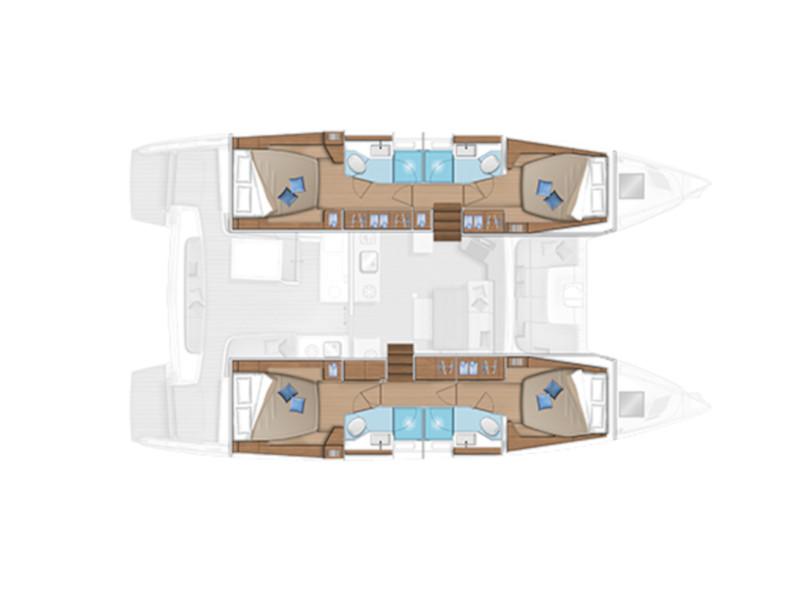 Book yachts online - catamaran - Lagoon 46 - AQUA VITAE (generator, air condition, watermaker, 2 SUP free of charge, underwater lights) *Skippered only* - rent