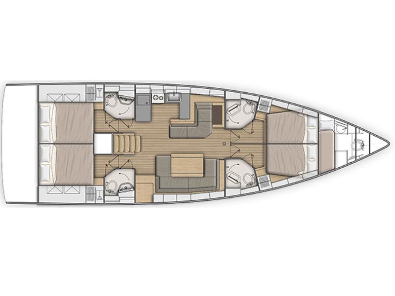 Book yachts online - sailboat - Oceanis 51.1 - NIREAS (generator, air condition, pearl grey hull, 1 SUP free of charge) - rent