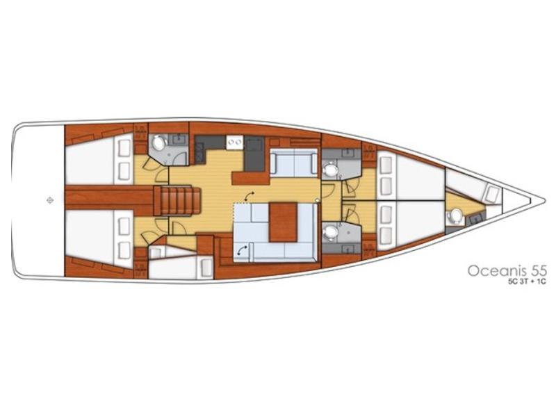 Book yachts online - sailboat - Oceanis 55 - LUCKY TRADER (generator, air condition, premium blue hull, 1 SUP free of charge) - rent