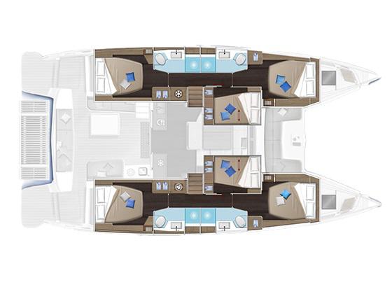 Book yachts online - catamaran - Lagoon 51 - JEWEL (Charter rate includes VAT, Skipper Fee, Generator, Air-condition, Watermaker, Icemaker, Dishwasher, 2 SUP, Tubes, Kids Water-ski, Sea scooter, Electric BBQ) *Skippered only* - rent