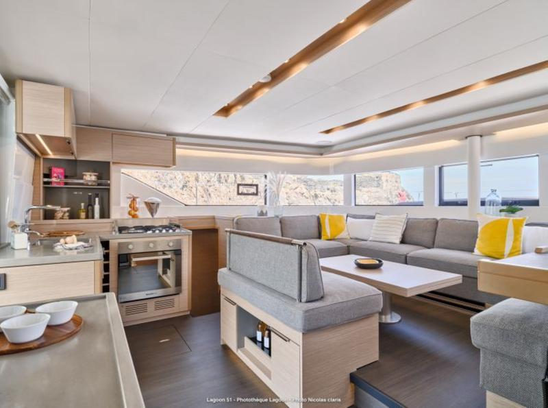 Book yachts online - catamaran - Lagoon 51 - JEWEL (Charter rate includes VAT, Skipper Fee, Generator, Air-condition, Watermaker, Icemaker, Dishwasher, 2 SUP, Tubes, Kids Water-ski, Sea scooter, Electric BBQ) *Skippered only* - rent