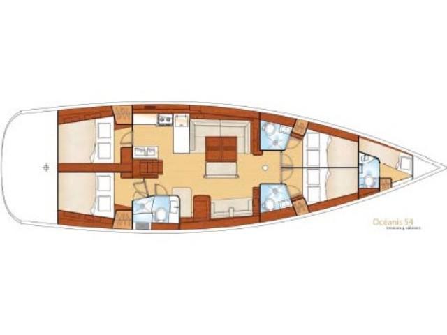 Book yachts online - sailboat - Oceanis 54 - SIRENA De ORO - rent