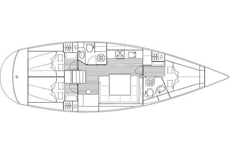 Book yachts online - False - Bavaria 43 Cruiser (3Cab) - Below Deck - rent